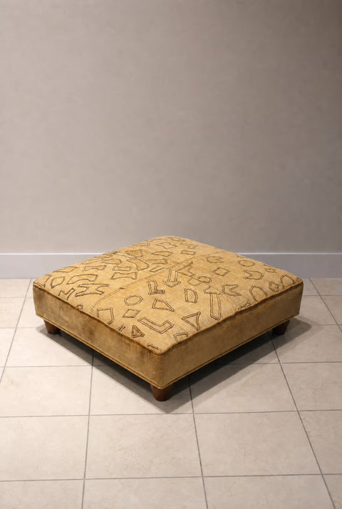 Vintage African Kuba Cloth Vintage Ottoman