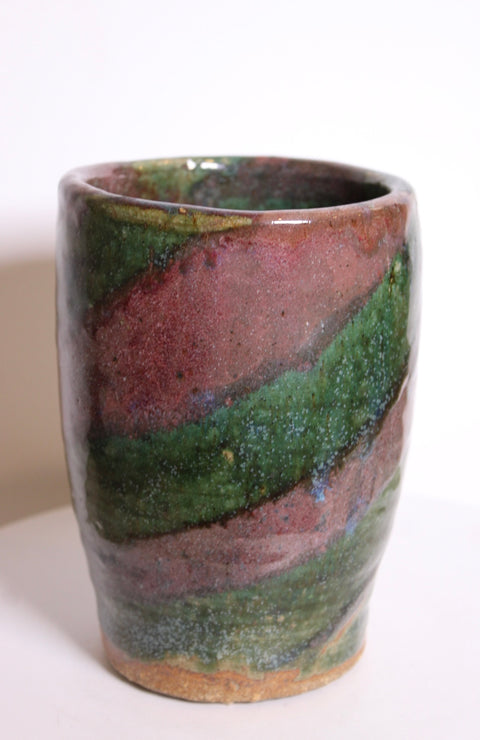 Multicolor Signed Studio Pottery Tumbler