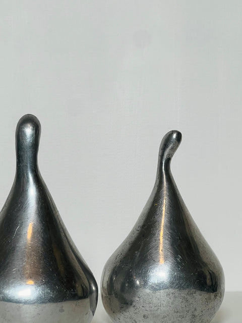 Vintage Mid-Century Modern Aluminum Pear Sculptures — Set of 3