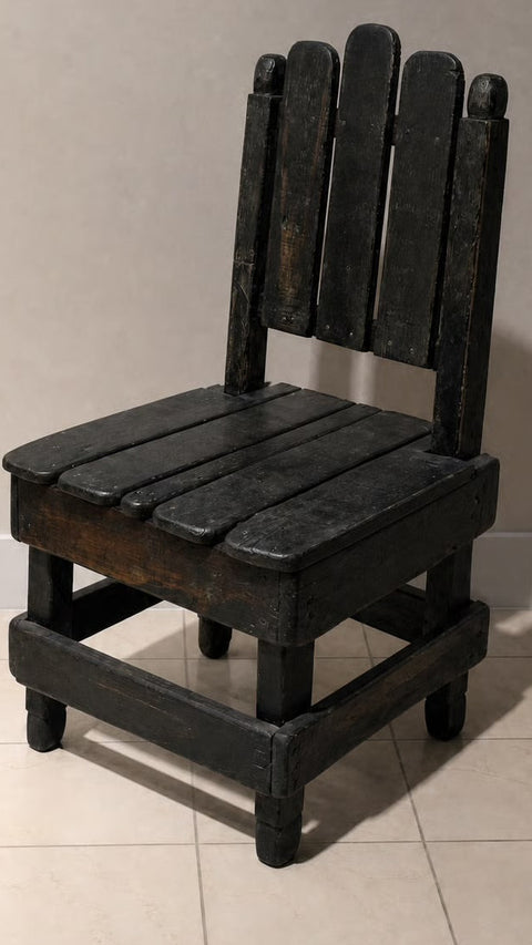 Black Antique Small Side Garden Chair