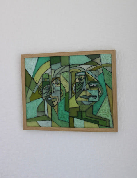 Angela Dickerson Emerald Conversation Original Framed Artwork