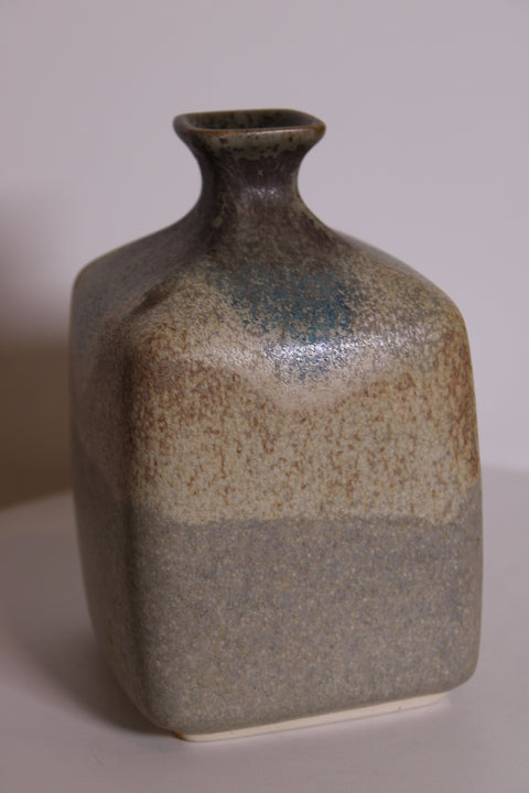 Square Speckled Studio Pottery Bud Vase