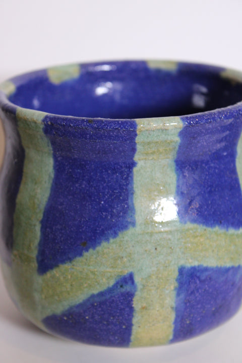 Blue Green Geometric Studio Pottery Bowl
