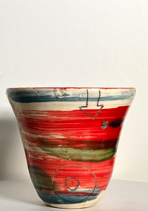 Red Abstract Small Bowl