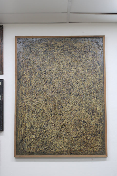 Large Earth-Tone Abstract Mixed Media Painting