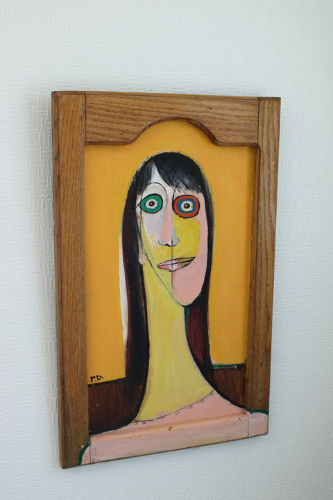 Framed Stylized Woman Portrait Artwork — product detail
