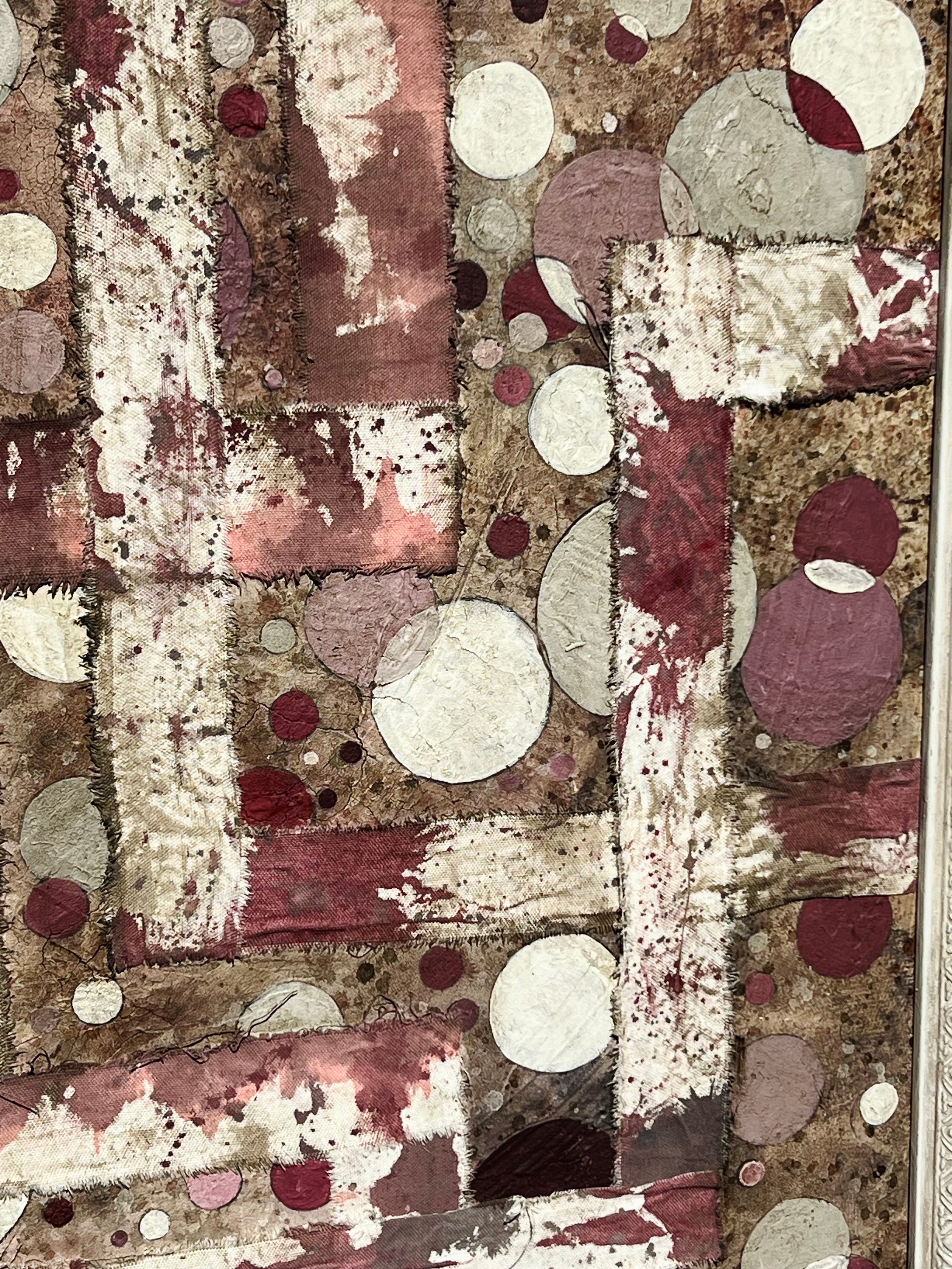 “Pink Reimagined” Mixed Media Vintage Framed Abstract