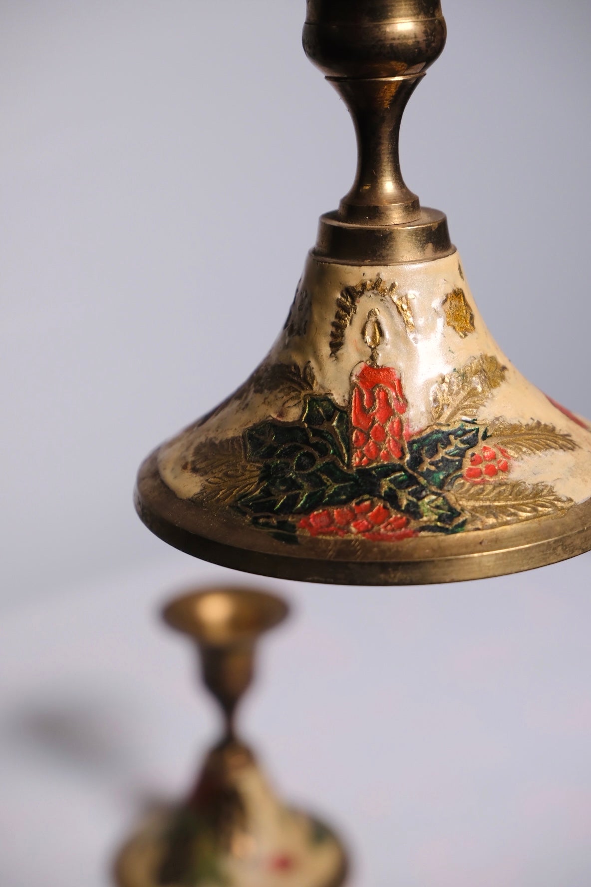 Vintage Christmas Brass Candle Holders