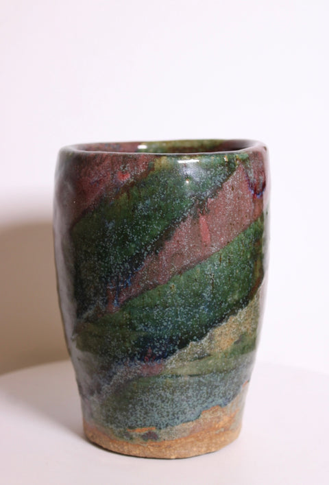 Multicolor Signed Studio Pottery Tumbler