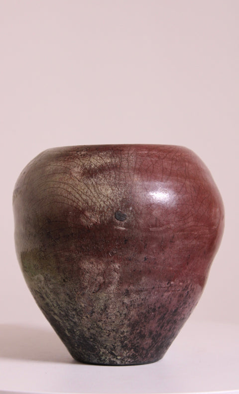 Raku Style Studio Pottery Vase