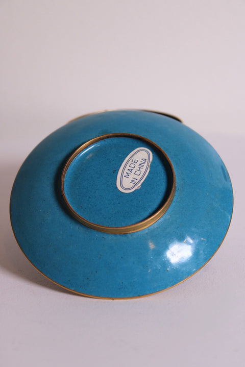 Vintage Cloisonné Floral Trinket Dish
