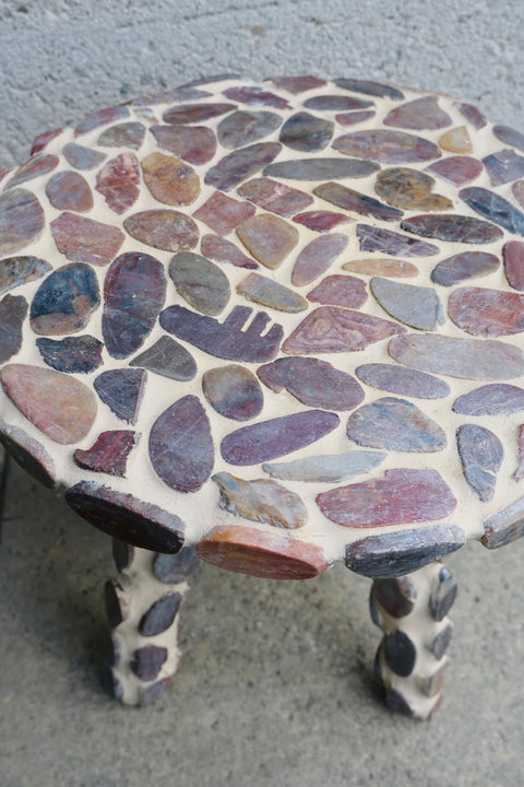 Hand tiled Stone Side Table
