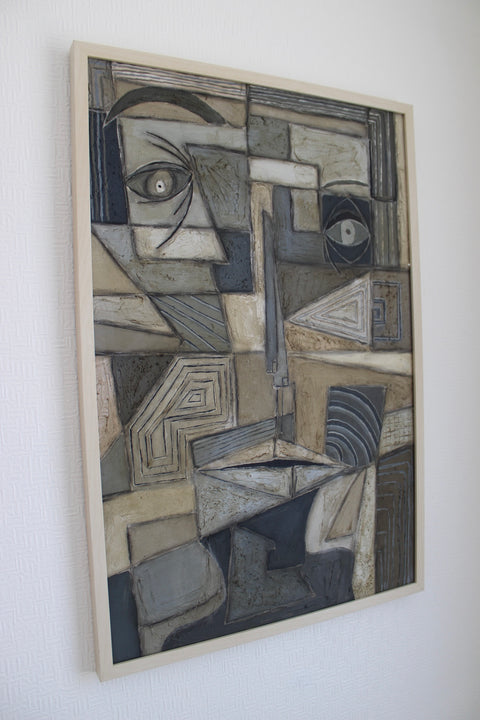 Angela Dickerson Architect Face Original Framed Artwork