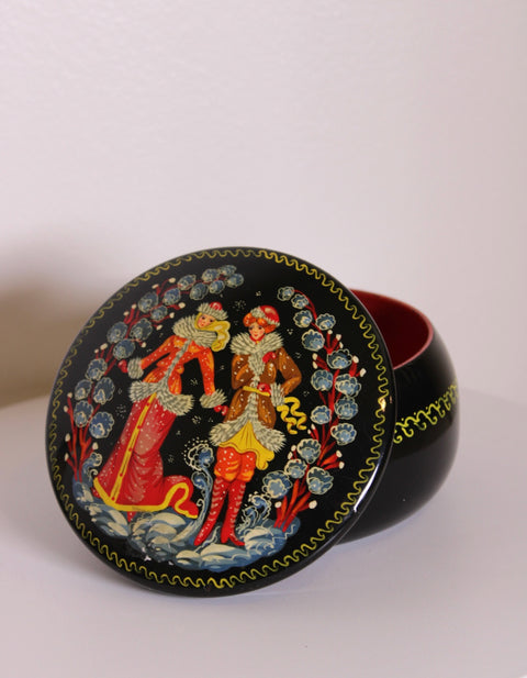 Russian Lacquer Style Round Box
