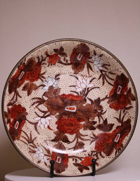 Vintage Makato Honda Porcelain Platter with Gold Rim
