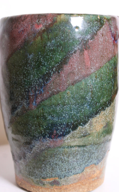 Multicolor Signed Studio Pottery Tumbler