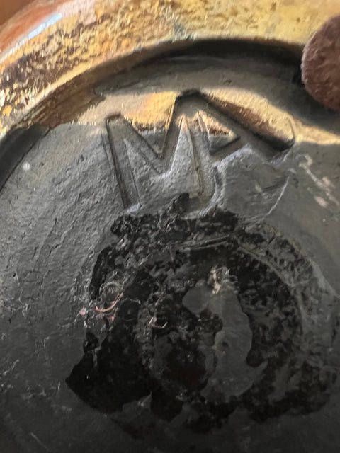 Vintage “MJA” Gold/Brown Raku Studio Pot