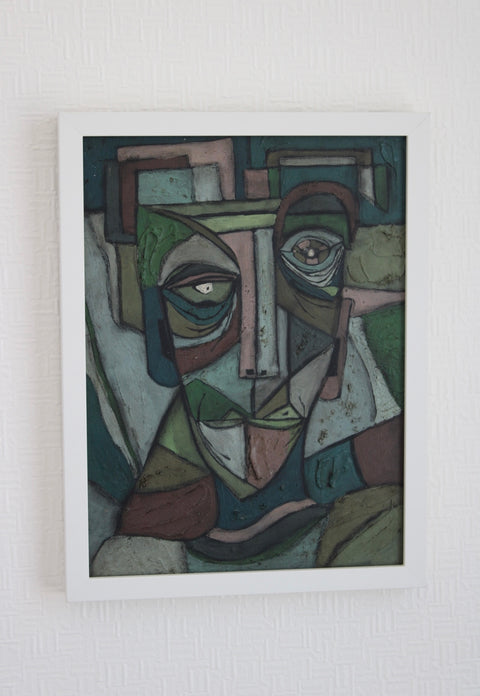 Angela Dickerson Green Gaze Original Framed Artwork