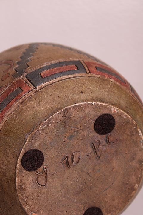 Carved Geometric Lidded Jar