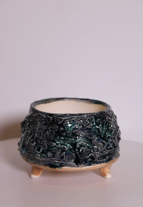 Textured Turquoise Studio Pottery Cup