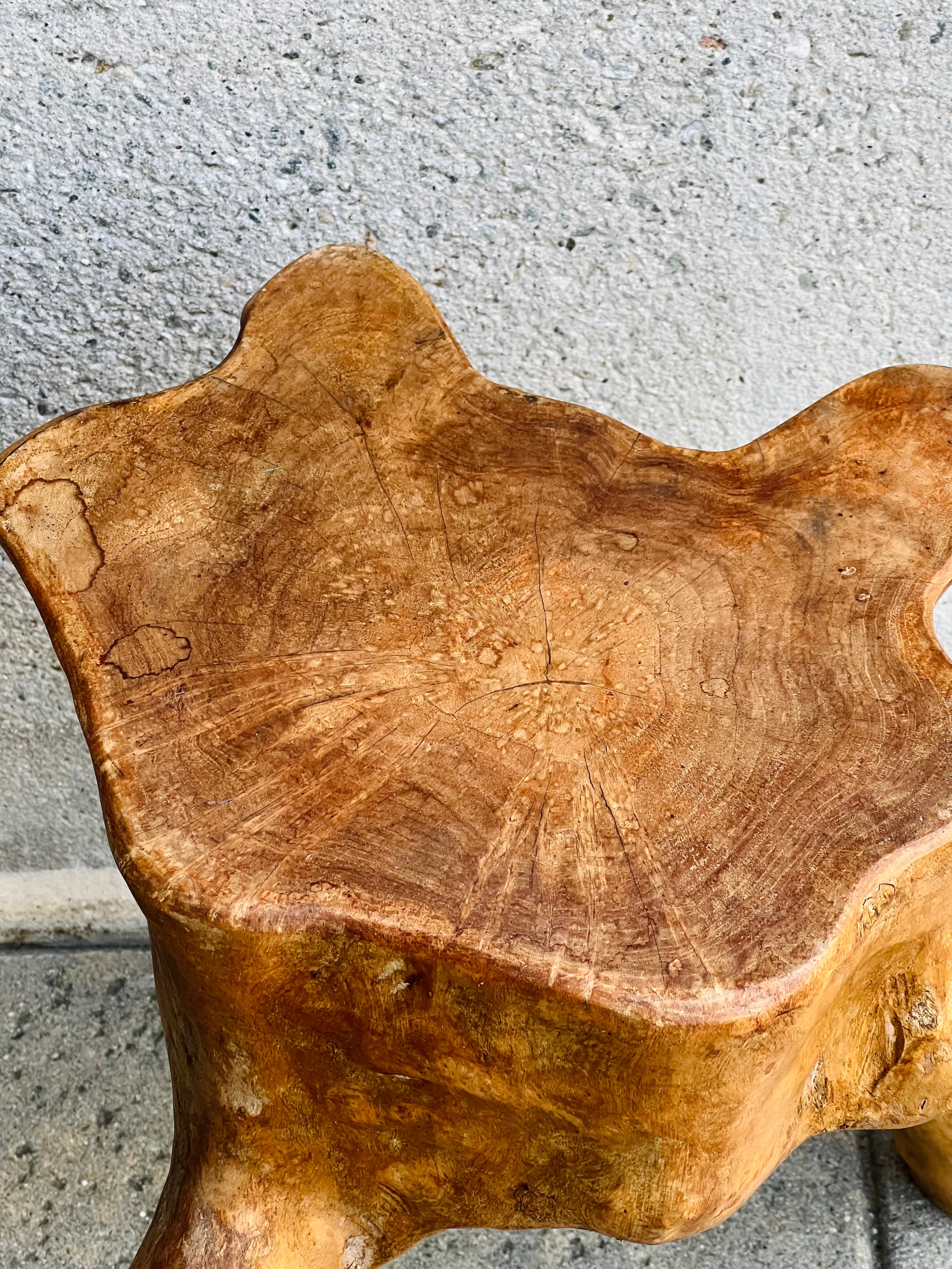 Live Edge Wood Tripod Side Table #1