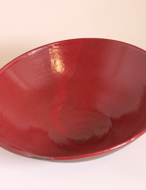 Large Oxblood Serving Bowl