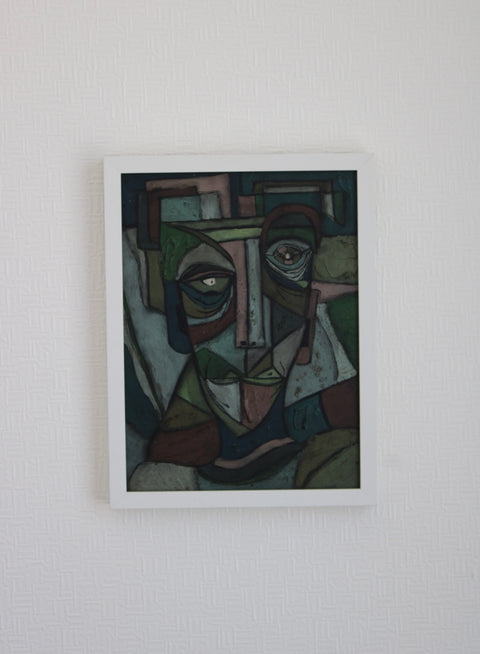 Angela Dickerson Green Gaze Original Framed Artwork