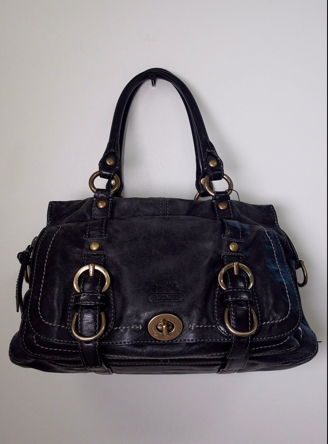 Pre Owned Legacy Garcia Satchel #12704 | 65th Anniversary | Black Italian Leather (Y2k Vintage)