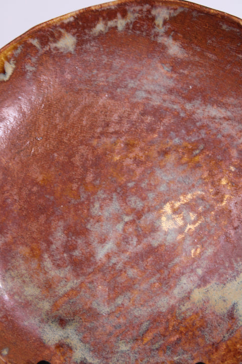 Pair of Rust Glazed Studio Pottery Plates | Handmade Ceramic