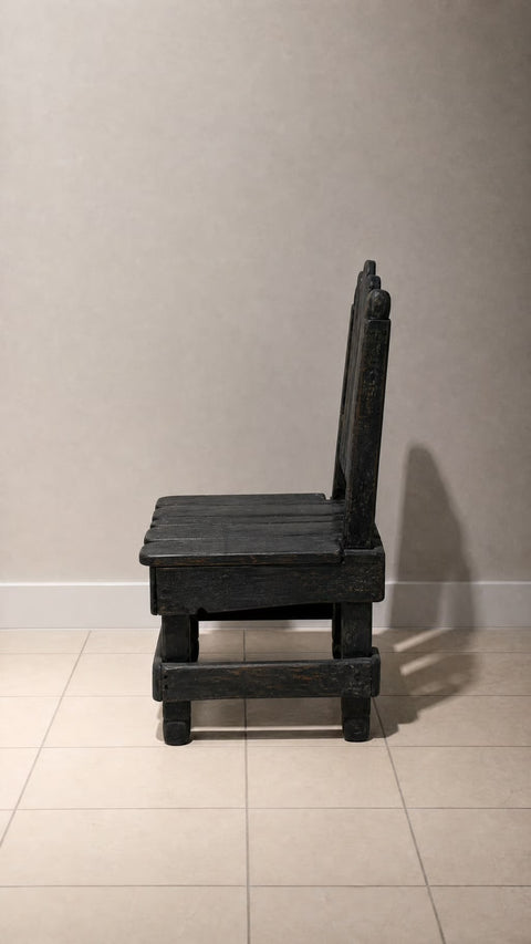 Black Antique Small Side Garden Chair