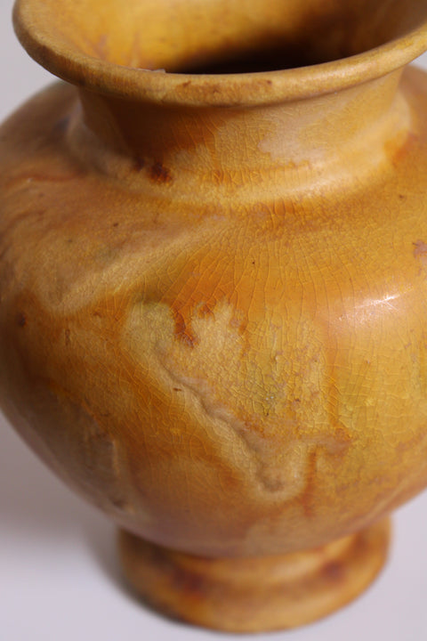 Mustard Yellow Footed Ceramic Vase