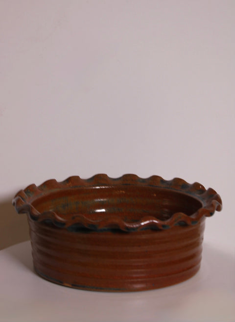 Rustic Fluted Terracotta Stoneware Planter