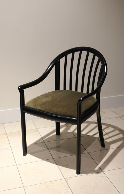 Vintage Black Bentwood Barrel-Back Armchair (6)