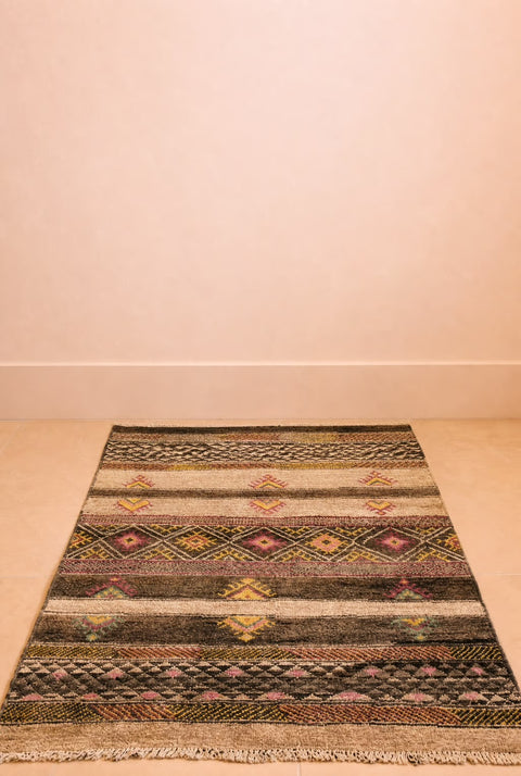Vintage Moroccan Southwestern Handwoven Area Rug – Tribal Geometric Wool Rug