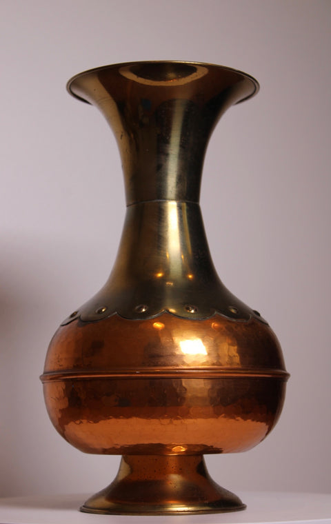 Copper and Brass Flared Vase