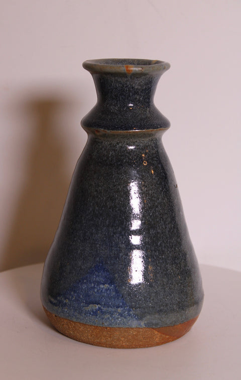 Vintage Blue Studio Pottery Bottle Vase
