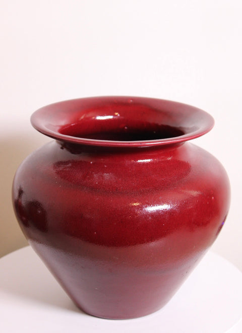 Oxblood Flared Rim Studio Pottery Vase