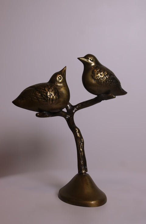 Brass Birds on Branch Sculpture