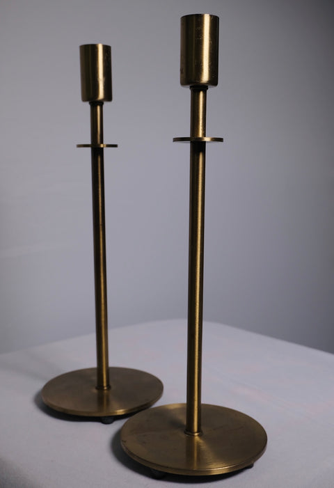 Solid Brass Pillar Candlesticks