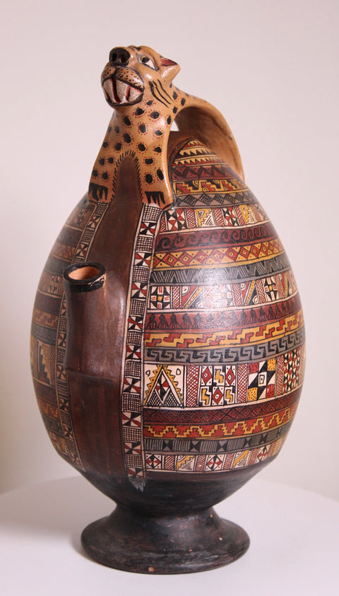 Peruvian Jaguar Terracotta Vessel