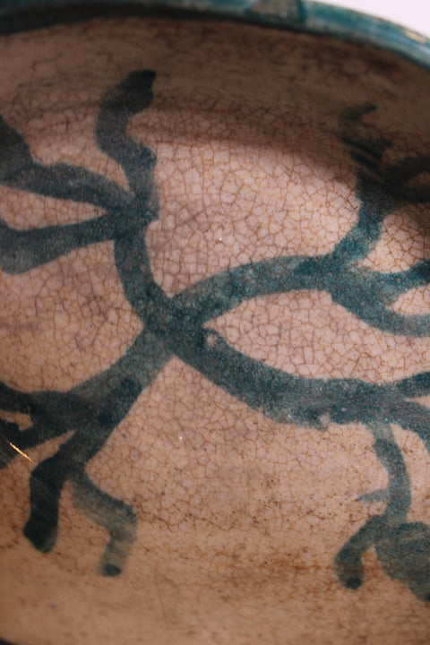 Organic Blue Botanical Studio Pottery Dish