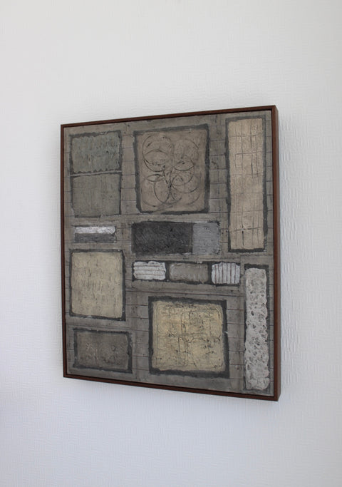 Angela Dickerson Gray Structure Study Original Framed Artwork