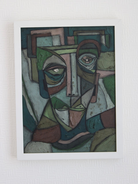 Angela Dickerson Green Gaze Original Framed Artwork