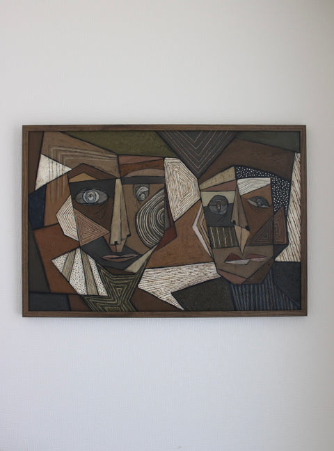 Angela Dickerson Brown Pair Original Framed Artwork