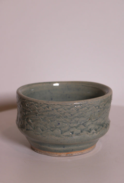 Pair of Celadon Studio Pottery Tea Bowls