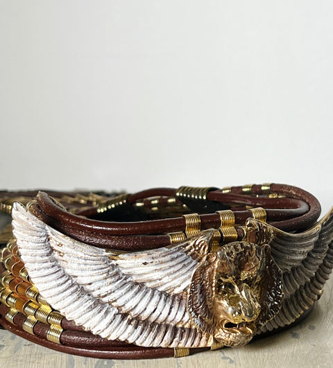 Vintage Winged Lion Statement Belt