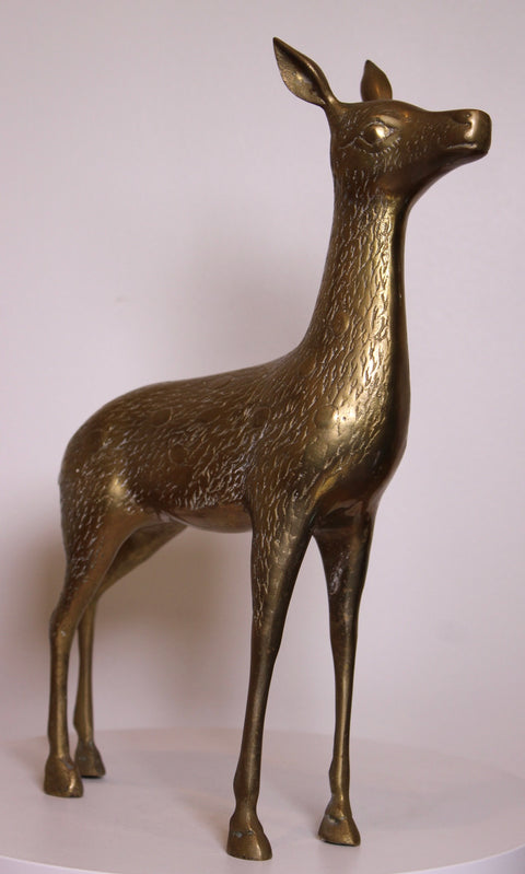 Vintage Brass Deer Mid Century Modern Brass Animal Sculpture