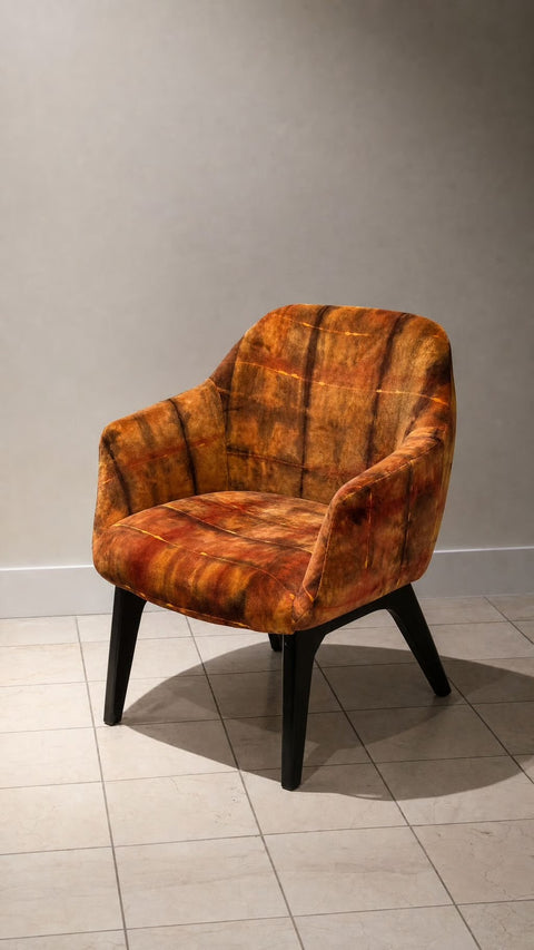 Rust Orange Hand Dyed Accent Vintage Mcm Chair