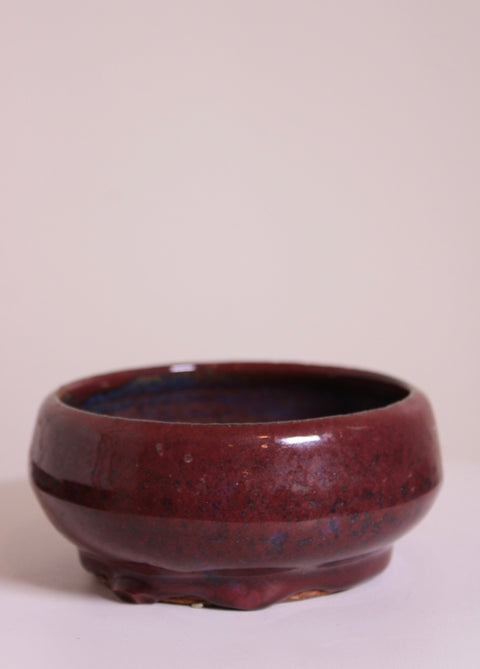 Oxblood Footed Centerpiece Bowl