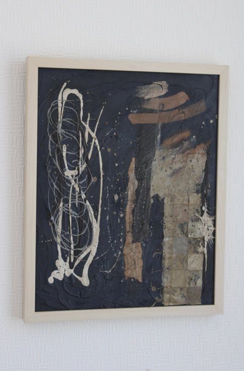 Angela Dickerson Black White Signal Original Framed Artwork